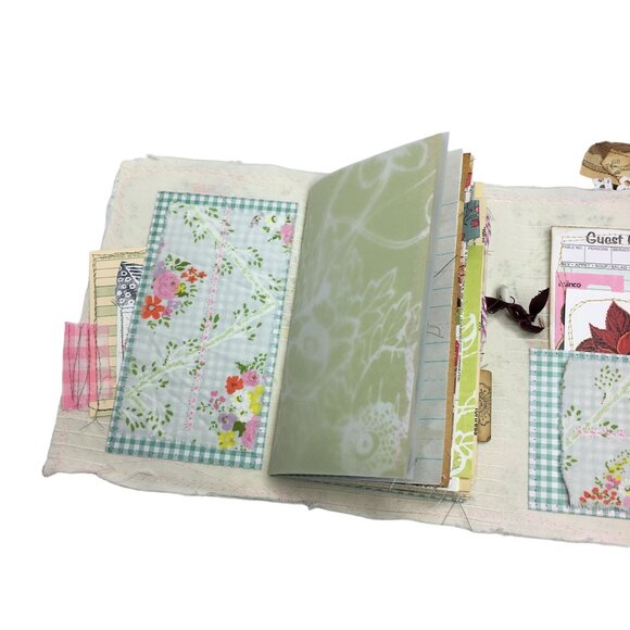 Writing Junk Journal Vintage Style Fabric Cover Diary Includes Ephemera No 10 u - Picture 4 of 10